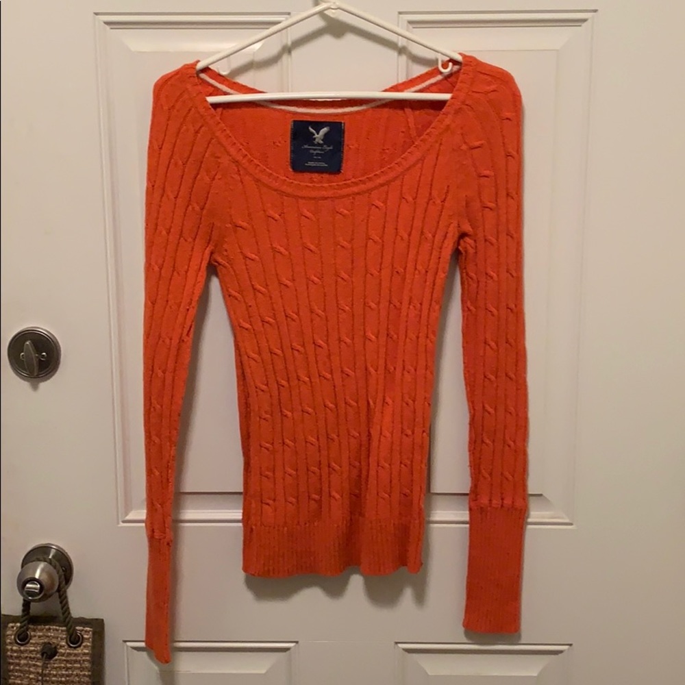 Long sleeve cable knit sweater